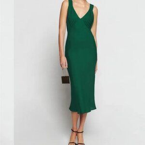 Reformation Beauden Sleeveless Midi Dress Green Size M NWT